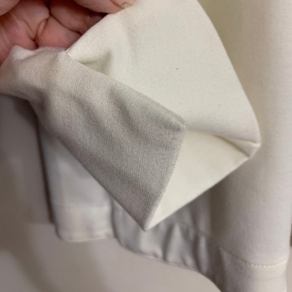 Guillaume Off-White Women's Waterfall Open Cardigan Flowy Sequin Collar, Size L - Picture 9 of 9